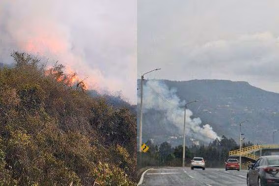 Reportan grave incendio forestal en cerros de Chía, esto se sabe