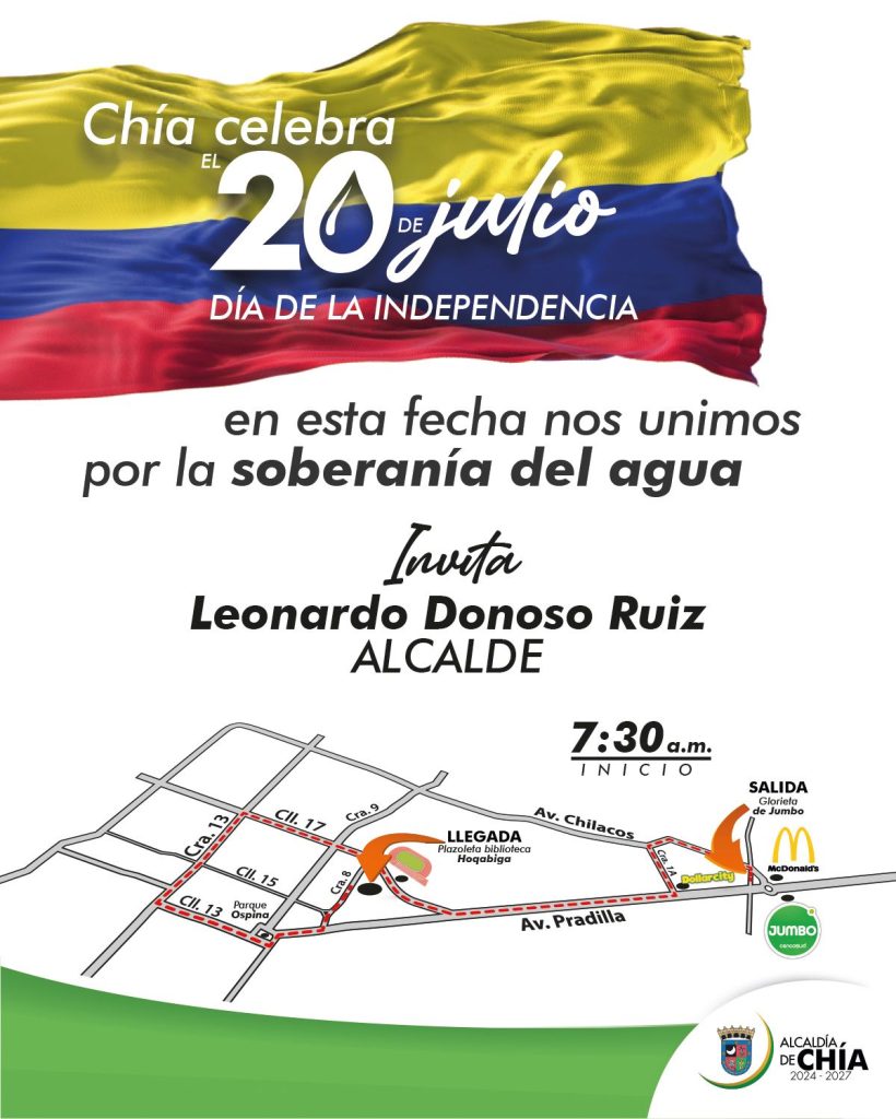 Chía celebra este 20 de julio unido por la soberanía del agua