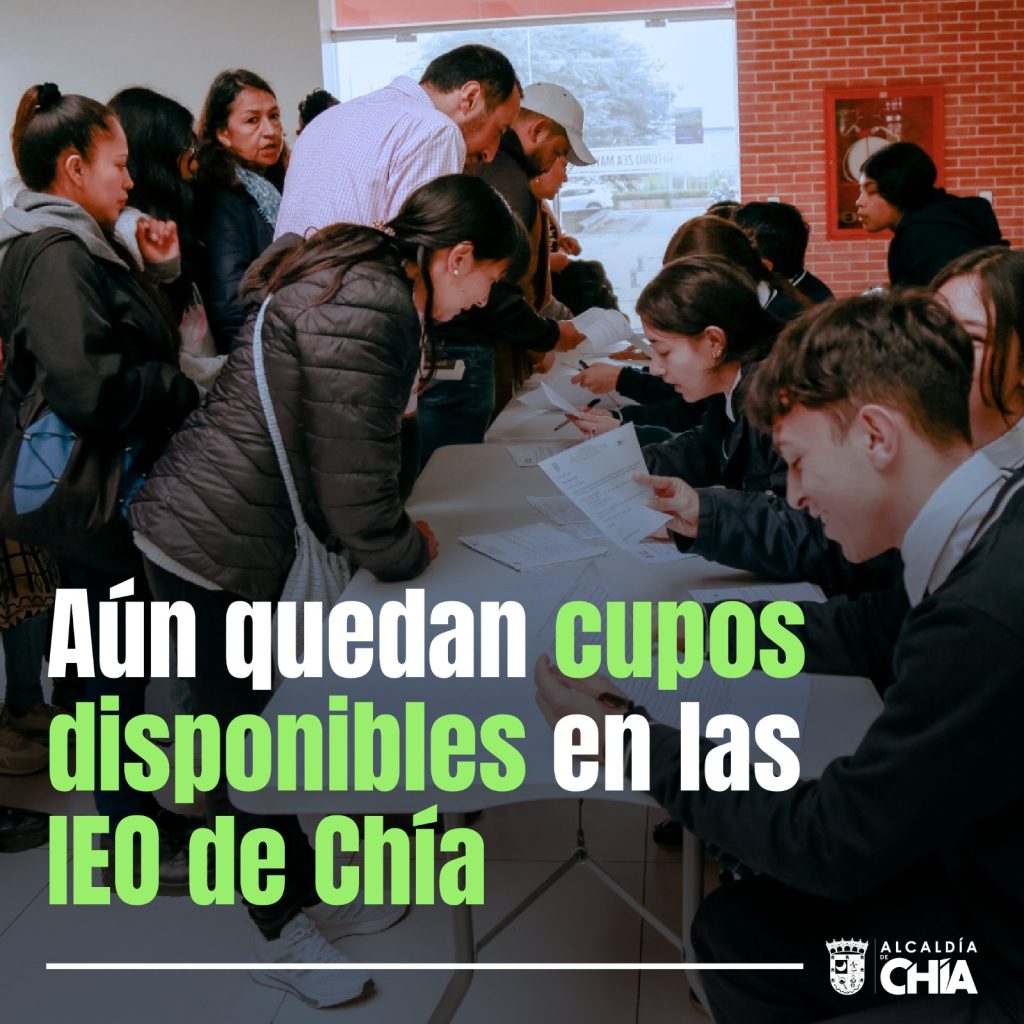 Cupos disponibles para estudiantes nuevos en las Instituciones Educativas Oficiales de Chía