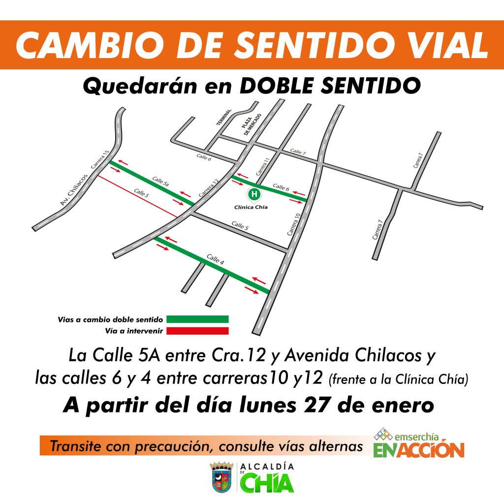 Nuevos cambios de sentido en algunas calles desde el lunes 27 de enero