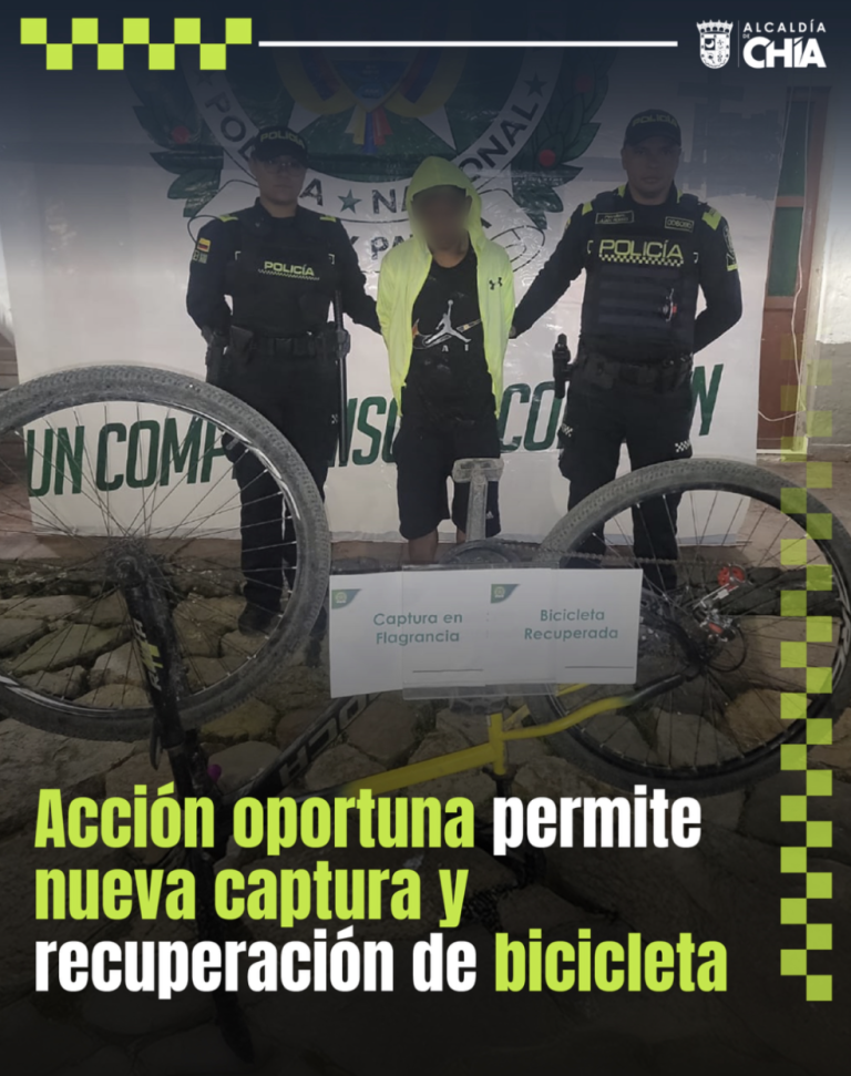 Acción oportuna permite nueva captura y recuperación de bicicleta