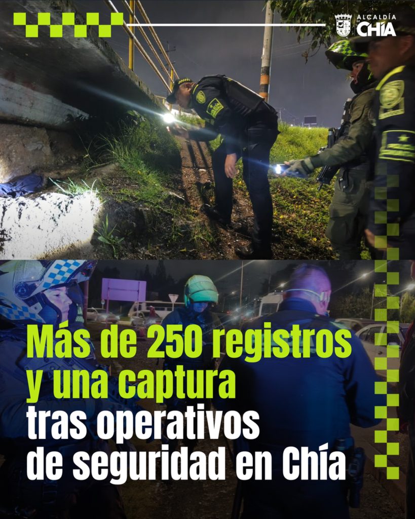 Más de 250 registros y una captura tras operativos de seguridad en Chía