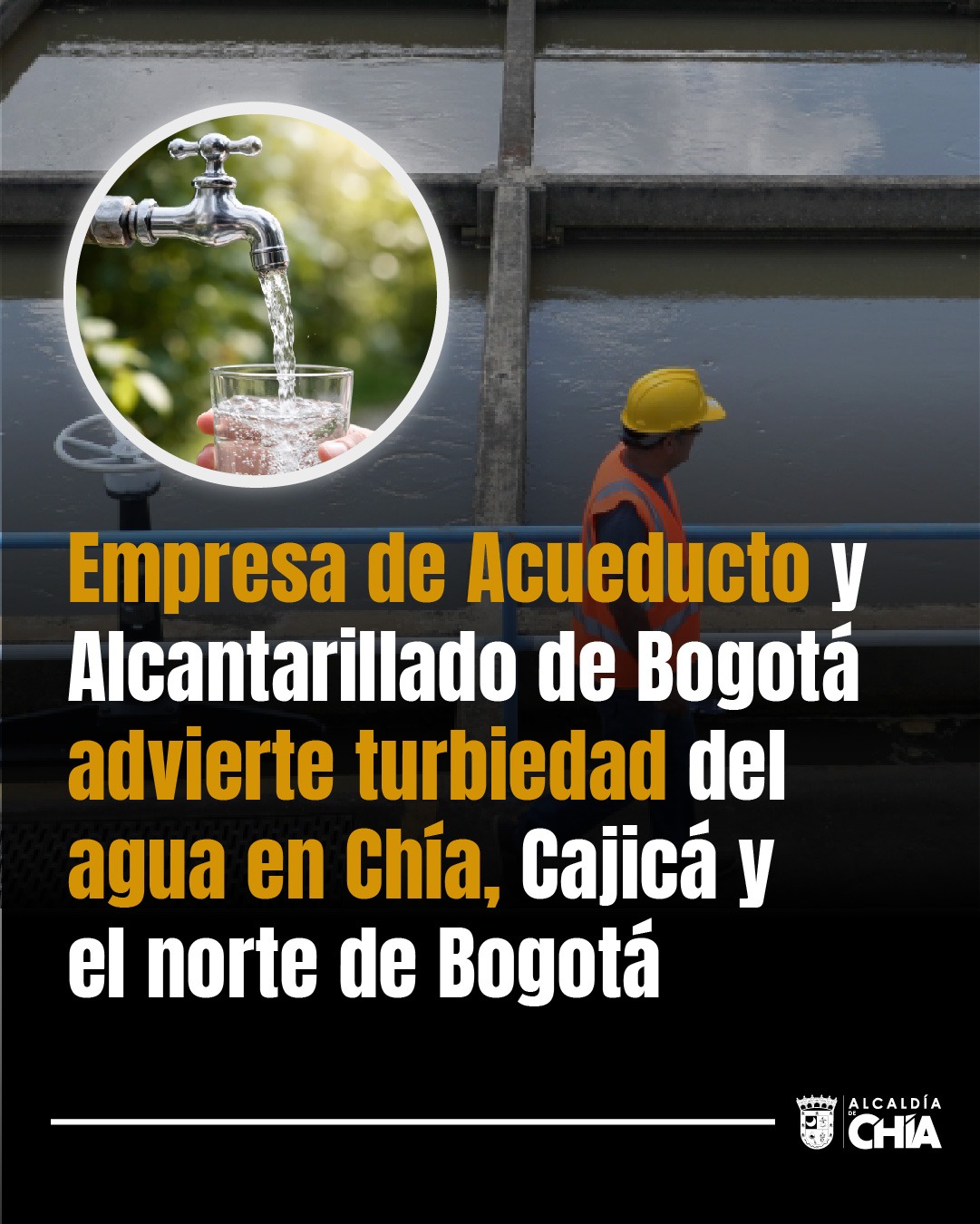 Bogotá advierte turbiedad del agua potable en Chía y Cajicá