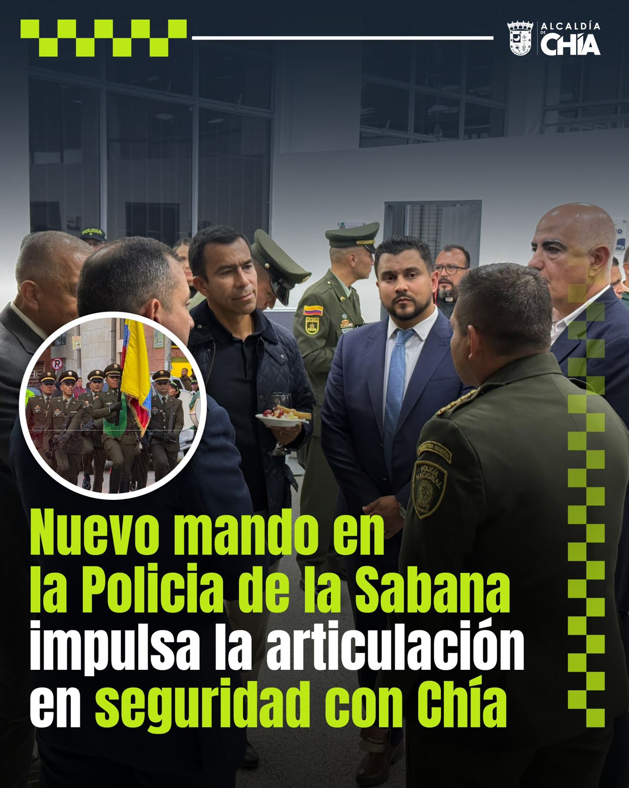 Nuevo mando en la Policía Sabana impulsa la articulación en seguridad con Chía